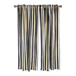Courtly Stripe Velvet Curtain Panel | MacKenzie-Childs - Curtains