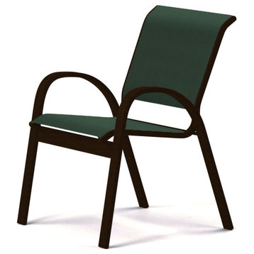 Aruba II Sling Cafe Chair, Textured Kona, Forest Green