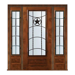 Prehung Sidelights Door 80 Alder Texan Texas Star 3/4 Lite - Front Doors