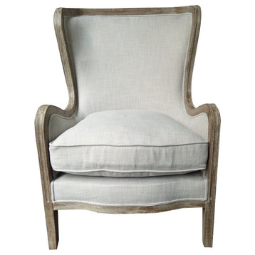 Shelly Arm Chair With Exposed Wood Trim And Frame