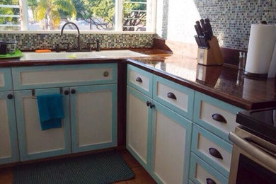 Example of an arts and crafts kitchen design in Santa Barbara