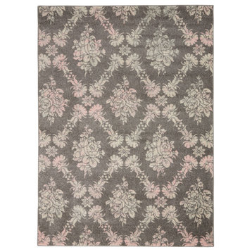 Nourison Tranquil TRA09 Grey/Pink 6' x 9' Area Rug