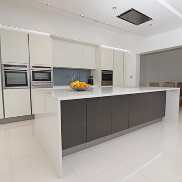Single wall kitchen layout with island