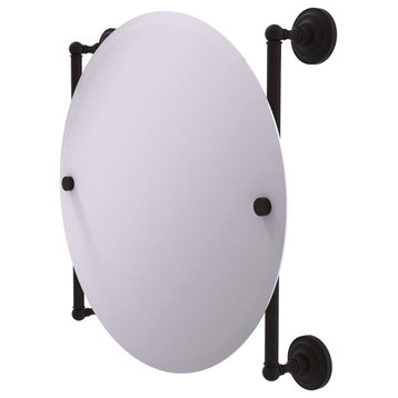 Allied Brass Que New Round Frameless Rail Mounted Mirror, Oil Rubbed Bronze