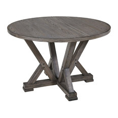 Fiji Complete Round Dining Table, Harbor Gray