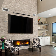 Fireplace, Dark Hardwoods
