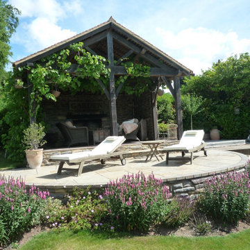 Oak Framed Garden building and terrace