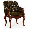 Chesterfield Style Armchair With Medium English Library Green Leather