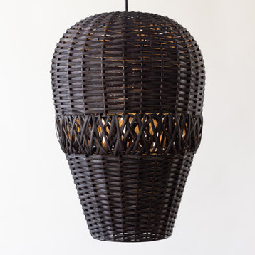 Bean Rattan Light, Black