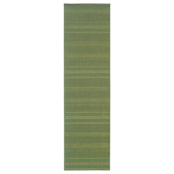Oriental Weavers Lanai Collection Green Solid Indoor/Outdoor Rug 2'3"X7'6"