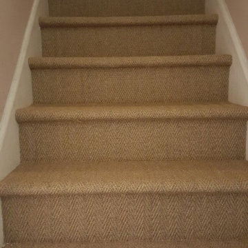 Sisal Carpet Installation to Stairs in Putney