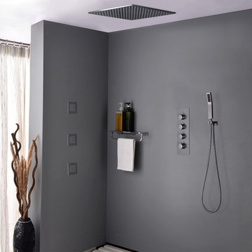 $628.99 Modern Rain Standard Brushed Nickel Shower Faucet Flush Mount Shower Sys