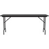 Correll 24"W x 60"D Melamine Top Folding Table in Black Granite
