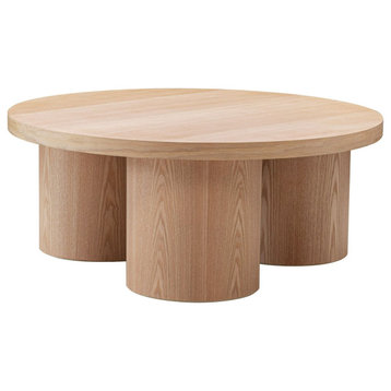 Modrest Babson Modern Natural Oak Round Coffee Table