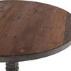 Paxton 42-Inch Round Reclaimed Teak Wood Dining Table with Pedestal Base
