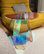 Acrylic End Table Clear Round Side Table Iridescent Accent Table