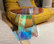 Acrylic End Table Clear Round Side Table Iridescent Accent Table
