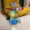 Clearic Acrylic End Table Clear Round Side Table Modern Accent Table Iridescent