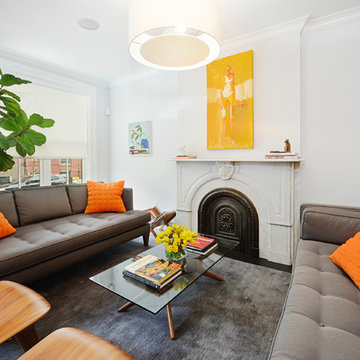 Contemporary townhouse centrally situated on one of Hoboken’s finest blocks.