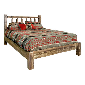 Rustic California King Platform Beds, How To Make A Pallet Bed Frame Fuller And Wider