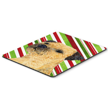 Border Terrier Candy Cane Holiday Christmas Mouse Pad/Hot Pad/Trivet