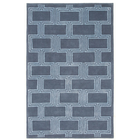 Roma Boxes Indoor Rug Denim 5'x8'