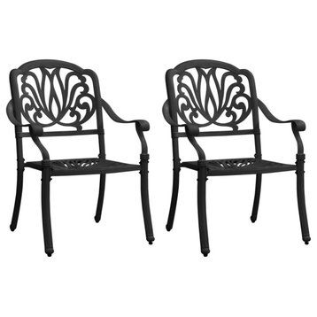 Vidaxl Garden Chairs 2-Piece Set Cast Aluminum Black