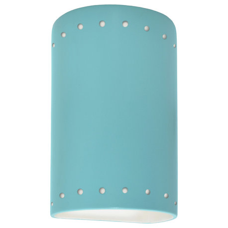 Ambiance Small Cylinder With Perfs Wall Sconce, Open, Reflecting Pool, E26