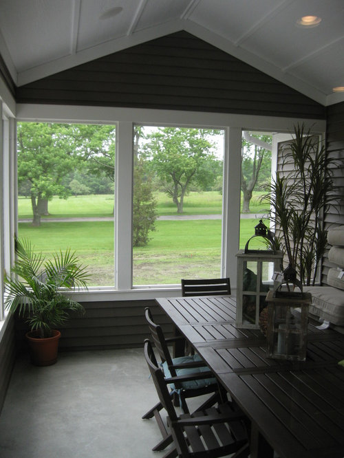 Beach Style Sunroom Design Ideas, Renovations & Photos with Concrete Floors