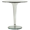 Leisuremod Lonia Modern Glass Top Bistro Accent Dining Table With Acrylic Base