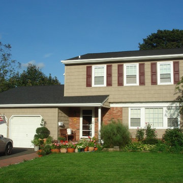 Hicksville Siding - Tuscan Clay Hand-Split Shakes with new Windows