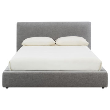 Luxe Upholstered Queen Bed, Gray