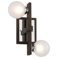 Troy Lighting Network 2-Light Wall Sconce, Forest Bronze and Polished Chrome
