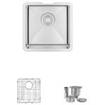 Stylish - STYLISH 15"L x 15"W Stainless Steel Single Basin Undermount Bar Sink with Grid - The S-317G Single Bowl 15" x 15" Undermount Bar Prep Sink is Canadian designed and meets North American plumbing standards. Ideal for bars, entertaining areas, or as an extra sink in a large kitchen, this stainless steel sink combines elegance and functionality. Noise reducing undercoating with thick rubber pads ensures a quiet sink and prevents condensation.