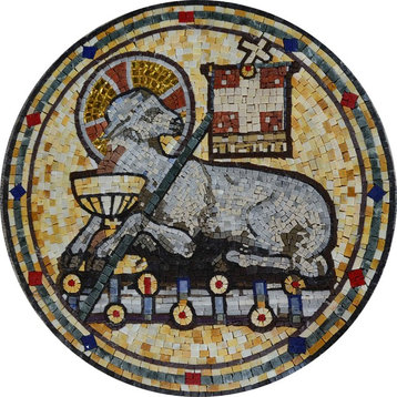 Mosaic Art, Lamb of God, 20"x20"