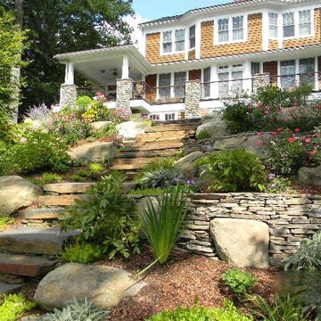 Terraced Lake Approach Grand Stone Step Garden