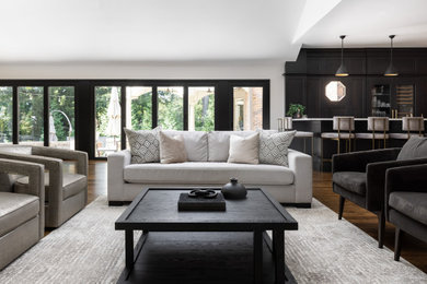 Inspiration for a transitional living room remodel in Detroit