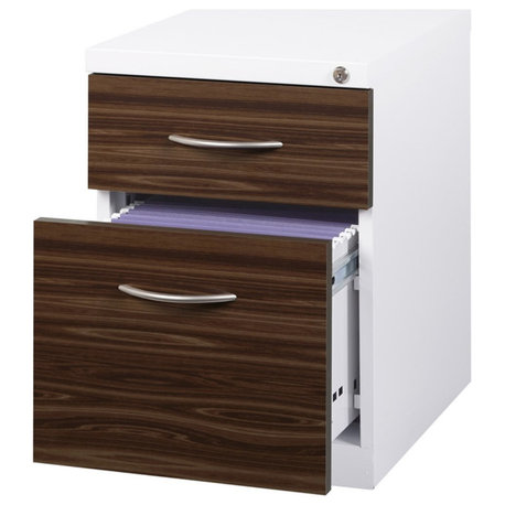 Hirsh 20-in Deep Mobile Pedestal 2-Drawer Metal Box/File. Laminate Drawer White