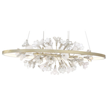 Eurofase Lighting 37344-016 Clayton 43"W LED Ring Chandelier - Silver With