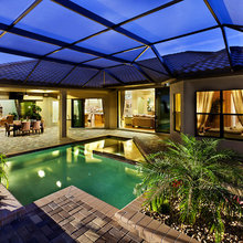 plantings around pool