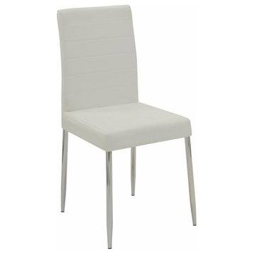 Benzara BM163761 Contemporary Dining Side Chair, White, Set of 4