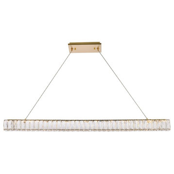 Elegant Lighting 3502D47 Monroe 48"W LED Crystal Linear - Gold