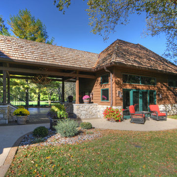 Rustic Garage Addition with Breezeway.
