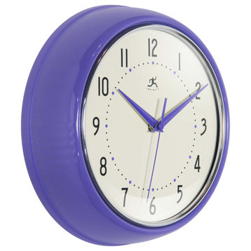 Infinity Instruments Retro Kitchen Vintage 50s Wall Clock, Periwinkle