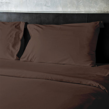4-Piece, 1,800 Thread Count, Bamboo Feel, Soft Bed Sheets, Brown, Queen