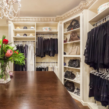 French Baroque White Stained Wood Walk In Closet