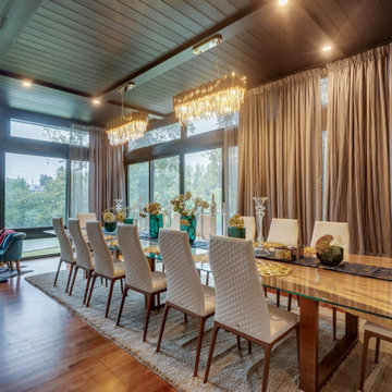 Non - Adjustable Pan Roof by StruXure over Glass Room