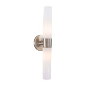 Saber 2-Light Bath, Brushed Nickel With Etched Opal Glass