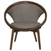 Lexicon Lowery Fabric Upholstered Accent Chair in Chocolate and Walnut