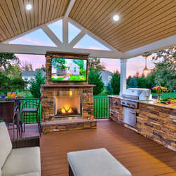 Outdoor Stone Fireplace - Outdoor Fireplaces